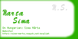 marta sima business card